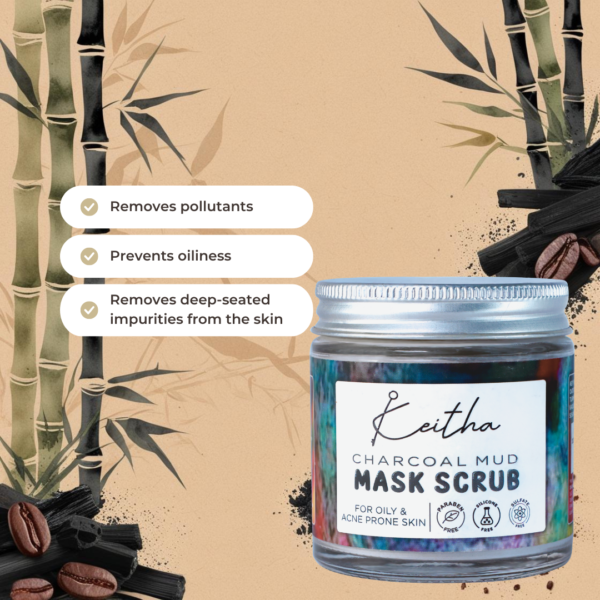 Keitha Charcoal Mud Mask and Scrub for Unisex - Image 5